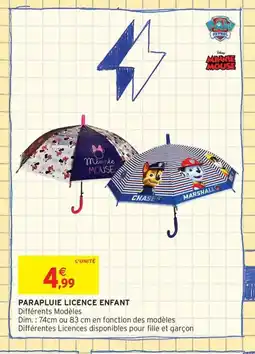 Intermarché Contact Parapluie licence enfant offre