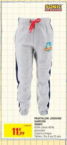 Intermarché Contact SONIC Pantalon jogging garcon offre
