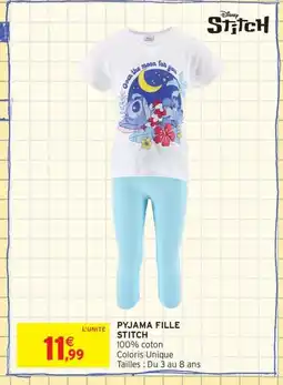 Intermarché Contact Pyjama fille stitch offre