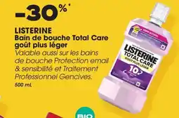 Aprium Pharmacie LISTERINE Bain de bouche Total Care goût plus léger offre