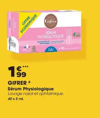 Aprium Pharmacie GIFRER Sérum Physiologique offre