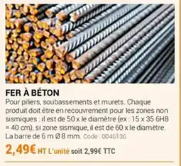 Agrial Fer à béton offre