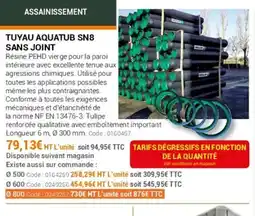 Agrial Tuyau aquatub sn8 sans joint offre