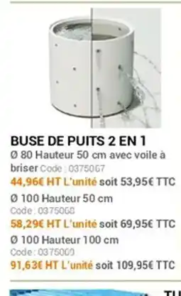 Agrial Buse de puits 2 en 1 offre