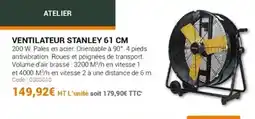Agrial Ventilateur stanley offre