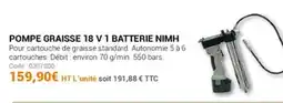 Agrial Pompe graisse 18 v 1 batterie nimh offre