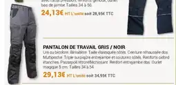 Agrial Pantalon de travail gris/noir offre