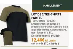 Agrial Lot de 2 tee-shirts fortec offre