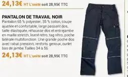 Agrial Pantalon de travail noir offre
