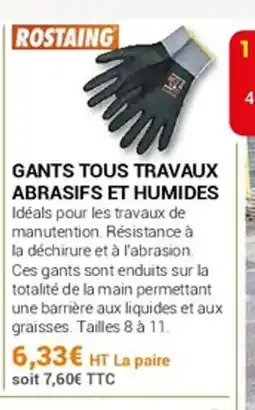 Agrial Gants tous travaux abrasifs et humides offre