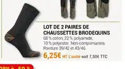 Agrial Lot de 2 paires de chaussettes brodequins offre