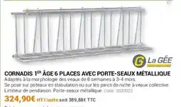 Agrial Cornadis 1er âge 6 places avec porte-seaux métallique offre