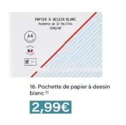 Monop' Pochette de papier à dessin blanc offre