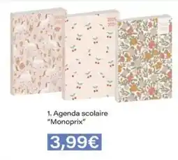 Monop' MONOPRIX Agenda scolaire offre