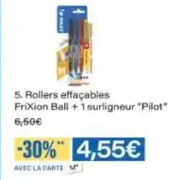 Monop' PILOT Rollers effaçables Frixion Ball +1 surligneur offre