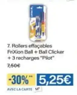 Monop' PILOT Rollers effaçables Frixion Ball+Ball Clicker +3 recharges offre