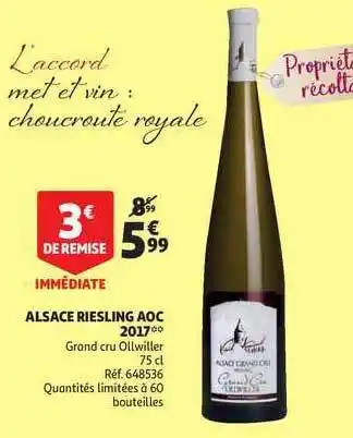 Alsace Riesling Aoc 2017 Grand Cru Ollwiller