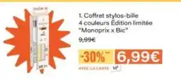 Monop' MONOPRIX BIC Coffret stylos-bille 4 couleurs Édition limitée offre