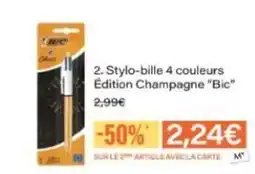 Monop' BIC Stylo-bille 4 couleurs Édition Champagne offre