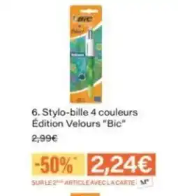 Monop' BIC Stylo-bille 4 couleurs Édition Velours offre