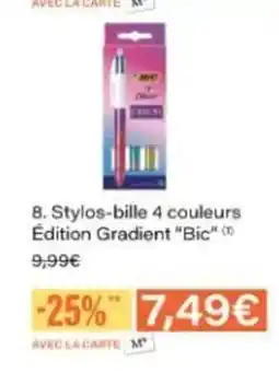 Monop' BIC Stylos-bille 4 couleurs Édition Gradient offre