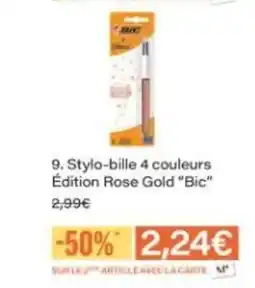 Monop' BIC Stylo-bille 4 couleurs Édition Rose Gold offre