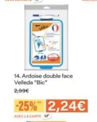 Monop' BIC Ardoise double face Velleda offre