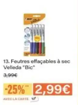 Monop' BIC Feutres effaçables à sec Velleda offre