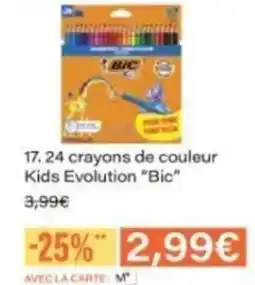 Monop' BIC 24 crayons de couleur Kids Evolution offre