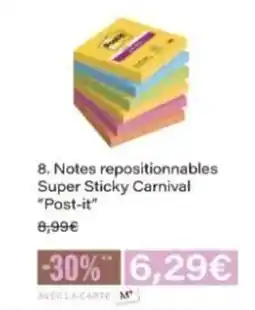 Monop' POST-IT Notes repositionnables Super Sticky Carnival offre