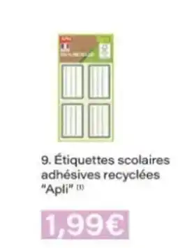 Monop' APLI Étiquettes scolaires adhésives recyclées offre