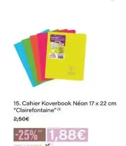 Monop' CLAIREFONTAINE Cahier Koverbook Néon offre