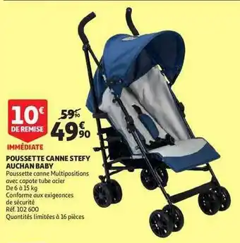 Auchan Direct Poussette Canne Stefy Auchan Baby offre