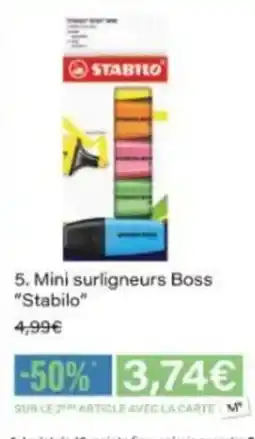 Monop' STABILO Mini surligneurs Boss offre
