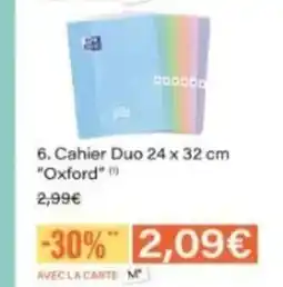 Monop' OXFORD Cahier Duo offre