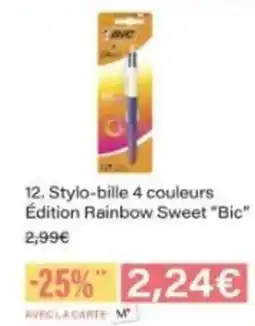 Monop' BIC Stylo-bille 4 couleurs Édition Rainbow Sweet offre