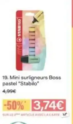 Monop' STABILO Mini surligneurs Boss pastel offre