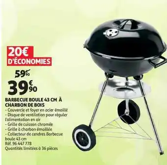 Barbecue Boule 43 Cm Ă Charbon De Bois