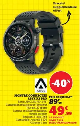 Hyper U Montre connectée abyx k2 pro offre