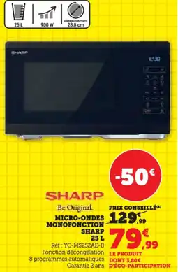 Hyper U Micro-ondes monofonction sharp offre