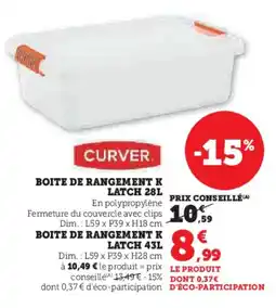 Hyper U Boite de rangement k latch offre