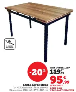 Hyper U Table extensible offre