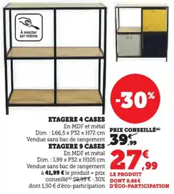 Hyper U Etagere 4 cases offre