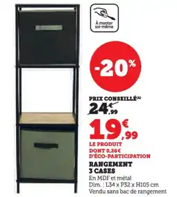 Hyper U Rangement 3 cases offre
