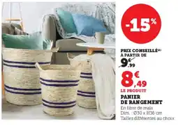 Hyper U Panier de rangement offre