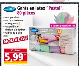 Norma MULTITEC Gants en latex Pastel, 80 pièces offre