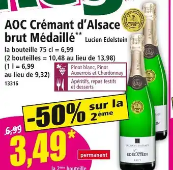 Norma LUCIEN EDELSTEIN AOC Crémant d'Alsace brut Médaillé offre
