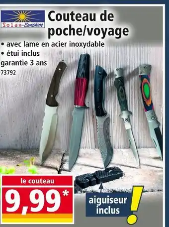 Norma Solax-Sunshine Couteau de poche/voyage offre