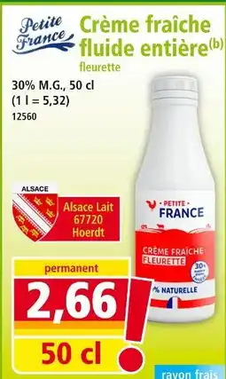 Norma Petite France Crème fraîche fluide entière fleurette offre