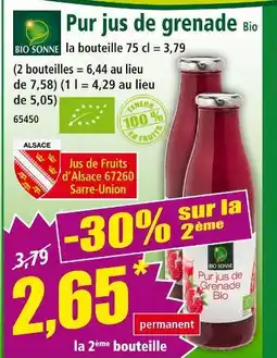 Norma BIO SONNE Pur jus de grenade offre